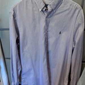 Ralph Lauren Men's Purple Striped Button Down Shirt